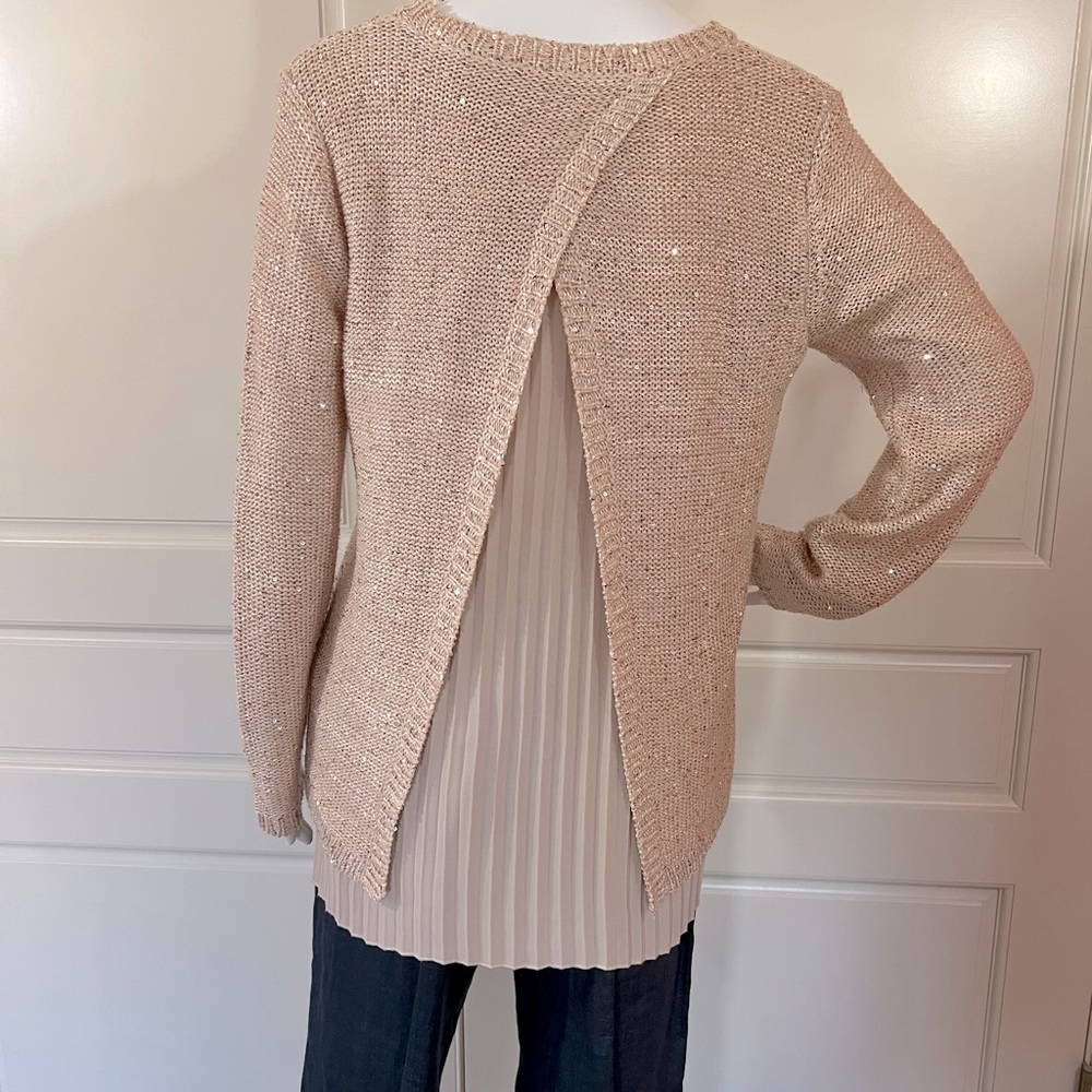 Sequined Sweater With Split Back And Semi Sheer P… - image 2
